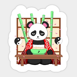 Zen panda eating Sticker